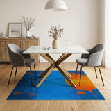 Multi-color and Patterns Bold Orange Sun Geometric Area Rug