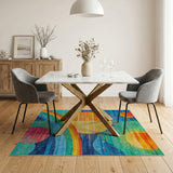 Cosmic Suns Rainbow Multi-Color Area Rug