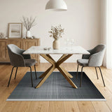 Black White Geometric Gradient Area Rug