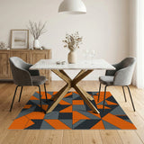 Orange Geometric Modern Orange Geometric Modern Area Rug