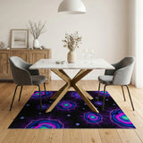 Neon Cosmic Flower Abstract Area Rug