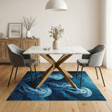 Blue Jellyfish Coastal Area Rug