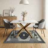 Black and White Abstract Black White Geometric Abstract Area Rug