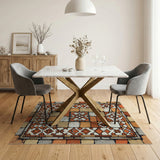 Distressed Terracotta Tile Mosaic Rug
