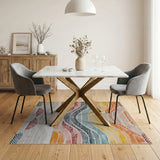 Vibrant Heritage Tribal Wave Area Rug
