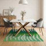Ombre Green Fern Striped Area Rug