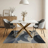 Geometric Modern Modern Grey Wave Abstract Area Rug