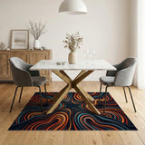 Multi-color and Patterns Neon Swirl Abstract Area Rug