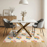 Multi-color and Patterns Rainbow Paw Print Kids Area Rug
