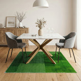 Lush Green Geometric Shag Area Rug