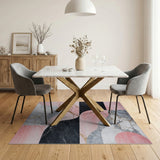 Pink Marble Geometric Abstract Area Rug