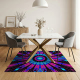 Geometric Modern Vibrant Pink Teal Mandala Area Rug
