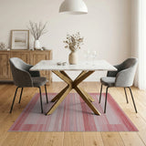 Modern Pink Horizontal Striped Area Rug