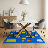 Cute Cartoon Zoo Animals Kids Area Rug