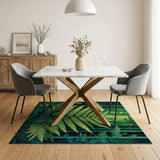 Green Lush Fern Forest Area Rug