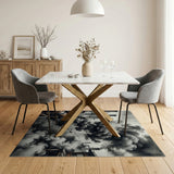 Industrial Factory Smoke Black White Area Rug