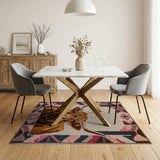 Multi-color and Patterns Shaggy Highland Cow Southwestern Rug