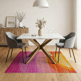 Vibrant Sunset Gradient Abstract Area Rug