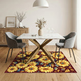 Yellow Sunflower Bloom Floral Area Rug