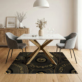 Gold Musical Notes Vinyl Record Area Rug