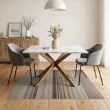 Brown and Tan Brown Tan Striped Woven Area Rug