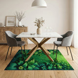 Lush Emerald Green Floral Leaves Rug