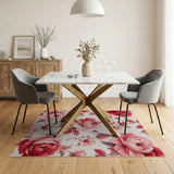 Pink Floral Vintage Blush Pink Rose Floral Vintage Area Rug