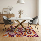 Hypnotic Spiral Multi-Color Abstract Area Rug