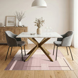 Pink Blush Pink Geometric Area Rug