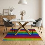 Multi-color and Patterns Rainbow Geometric Area Rug