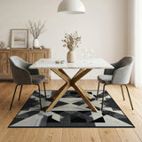 Monochrome Geometric Modern Area Rug