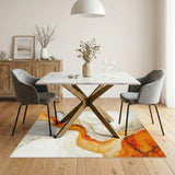 Orange Gold Abstract Area Rug