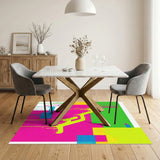 Neon Drip Abstract Area Rug