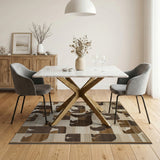Geometric Bear Brown Tan Area Rug