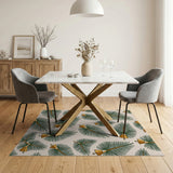 Palm Frond Bells Pattern Area Rug