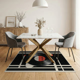 Discogram Vinyl Record Geometric Area Rug