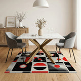 Multi-color and Patterns Retro Vinyl Record Geometric Area Rug