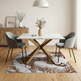 Majestic Spotted Deer Antler Brown Rug