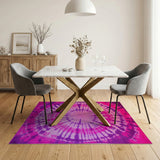 Radiant Pink Purple Tie-Dye Boho Area Rug