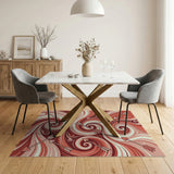 Pink Swirling Hearts Arrows Area Rug