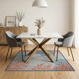 Coastal Seashell Coral Area Rug