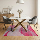 Wavy Pink Abstract Area Rug
