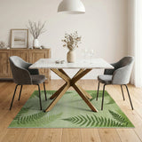 Lush Fern Leaf Green Area Rug