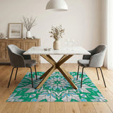 Vibrant Green Mandala Floral Area Rug