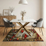 Multi-color and Patterns Enchanted Red Mushroom Forest Area Rug