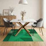 Geometric Modern Green Geometric Abstract Area Rug