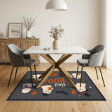 Hey Boo Halloween Kids Cartoon Area Rug