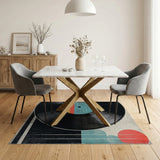 Vinyl Record Geometric Area Rug