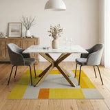 Yellow Geometric Abstract Area Rug