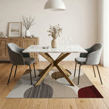 Beige and Neutral Abstract Wave Beige Neutral Area Rug